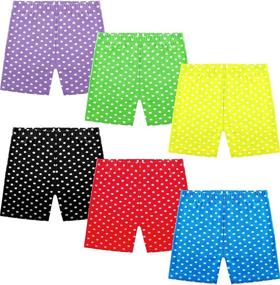 img 4 attached to 🩳 Ruisita 6 Pack Girls Dance Shorts Bike Shorts with Wave Point Pattern - Breathable and Safety Enhanced