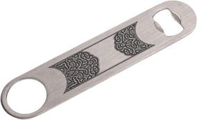 img 1 attached to 🍻 Celtic Knot Pattern Stainless Steel Heavy Duty Flat Bar Key Beer Laser Etched Bottle Opener - Premium Quality Bar Accessory for Effortless Beverage Opening!