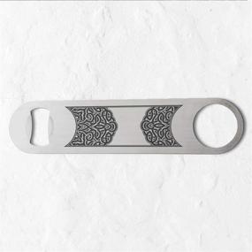 img 3 attached to 🍻 Celtic Knot Pattern Stainless Steel Heavy Duty Flat Bar Key Beer Laser Etched Bottle Opener - Premium Quality Bar Accessory for Effortless Beverage Opening!