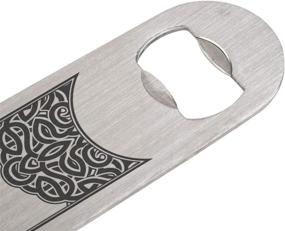 img 2 attached to 🍻 Celtic Knot Pattern Stainless Steel Heavy Duty Flat Bar Key Beer Laser Etched Bottle Opener - Premium Quality Bar Accessory for Effortless Beverage Opening!