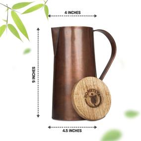 img 2 attached to 🥤 45OZ Copper Water Pitcher with Wooden Lid - Purify Your Drinking Water or Enjoy Moscow Mule - Start Your Morning with Hydration and Re-Energization