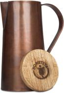 🥤 45oz copper water pitcher with wooden lid - purify your drinking water or enjoy moscow mule - start your morning with hydration and re-energization logo