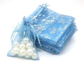 img 3 attached to Wudygirl 100PCS Organza Bags 3.54x4.72 with Drawstring - Small Jewelry Gift Bags for Wedding, Party, Baby Shower - Pouch, Sachet, Mesh Bags Bulk