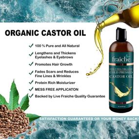 img 2 attached to 🌿 Live Fraiche Organic Cold Pressed Castor Oil (16oz), 100% Pure, Hexane-Free - Moisturizing & Healing, Hair Growth - Skin, Hair Care, Eyelashes - Caster Oil