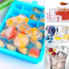 img 3 attached to 🧊 Premium 3 Pack Silicone Ice Cube Trays with Lids - Flexible Molds for Whiskey and Cocktails, Keep Drinks Chilled - Reusable and Convenient