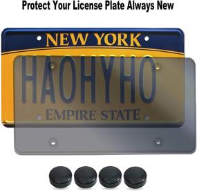 img 3 attached to 🚗 ZXFOOG 2 Pack License Plate Covers - Tinted Smoked Flat License Plate Protector: Enhance Vehicle Aesthetics and Protection with Unbreakable Car Tag Frame Cover, Rattle Proof Pad, and Accessories
