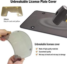 img 2 attached to 🚗 ZXFOOG 2 Pack License Plate Covers - Tinted Smoked Flat License Plate Protector: Enhance Vehicle Aesthetics and Protection with Unbreakable Car Tag Frame Cover, Rattle Proof Pad, and Accessories