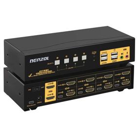 img 4 attached to 🖥️ DEPZOL 4 Port Dual Monitor HDMI 4K 60Hz KVM Switch: Connect 4 Computers to 2 Monitors with USB 2.0 HUB and Cables - Model 942HUA-2