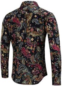 img 1 attached to EMAOR Casual Floral Sleeve Button Men's Clothing and Shirts