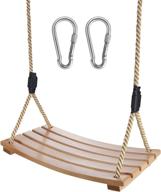 🪵 outdoor backyard wooden swing seat - waterproof non-slip wood swing for garden play - hanging tree swing (gold, 19.7 x 9.8 inch) логотип