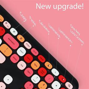 img 1 attached to 🖥️ Efficient Arcwares Wireless Keyboard and Mouse Combo: 2.4G USB Ergonomic Typewriter Keycaps for Desktops, Laptops, PC, Mac (Red Mixed Style)