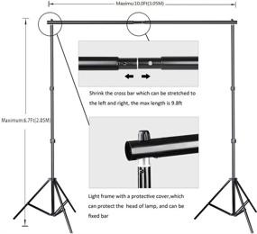 img 3 attached to 📷 Профессиональная система поддержки для фонов фотостудии со съемным хромакей-зеленым экраном, комплект с 1050 Вт дневным непрерывным осветительным оборудованием в виде зонтов - идеально подходит для съемки продуктов и портретов в фотостудии
