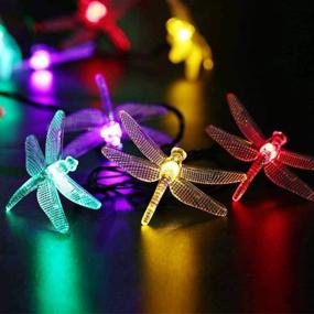 img 2 attached to 🌼 DINOWIN Dragonfly Lights, 6M/20FT 30 LED Solar String Lights with 8 Modes Waterproof for Outdoor, Garden, Christmas Decorations (Multicolor)