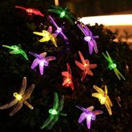 🌼 dinowin dragonfly lights, 6m/20ft 30 led solar string lights with 8 modes waterproof for outdoor, garden, christmas decorations (multicolor) logo