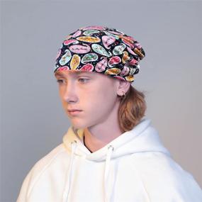 img 2 attached to 🎩 Soft Slouchy Beanie Hat for Women: Stretchy Baggy Design with Infinity Scarf, Head Wrap Cap