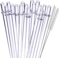 🥤 aizixin clear reusable hard plastic straws for yeti/rtic tumblers: pack of 16, bpa-free, 9-inch straws with 2 cleaning brushes logo