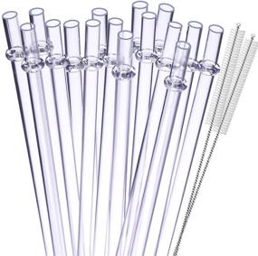 img 4 attached to 🥤 AIZIXIN Clear Reusable Hard Plastic Straws for Yeti/Rtic Tumblers: Pack of 16, BPA-Free, 9-inch Straws with 2 Cleaning Brushes