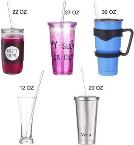 img 3 attached to 🥤 AIZIXIN Clear Reusable Hard Plastic Straws for Yeti/Rtic Tumblers: Pack of 16, BPA-Free, 9-inch Straws with 2 Cleaning Brushes