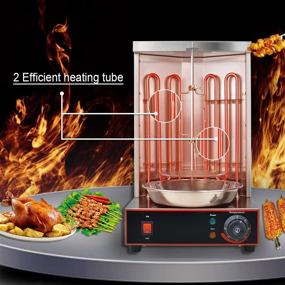 img 1 attached to 🔥 Li Bai Electric Vertical Shawarma Machine with 2 Heating Tubes - Stainless Steel Body, 110V - Ideal for Home, Restaurant, and Kitchen - Gyro Rotisserie Oven, Kebab Grill, and Meat Broiler (Registered Design Patent)