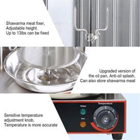 img 2 attached to 🔥 Li Bai Electric Vertical Shawarma Machine with 2 Heating Tubes - Stainless Steel Body, 110V - Ideal for Home, Restaurant, and Kitchen - Gyro Rotisserie Oven, Kebab Grill, and Meat Broiler (Registered Design Patent)