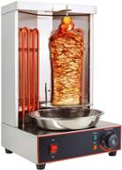 🔥 li bai electric vertical shawarma machine with 2 heating tubes - stainless steel body, 110v - ideal for home, restaurant, and kitchen - gyro rotisserie oven, kebab grill, and meat broiler (registered design patent) логотип