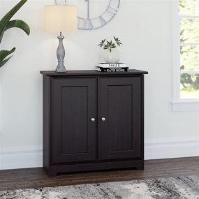 img 3 attached to 🔒 Cabot Small Storage Cabinet with Doors - Espresso Oak Finish