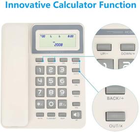 img 1 attached to 📞 Uvital Landline Telephone with LCD Display, Call Memory, Ring Melodies, Volume Control, Redial, Back Dial, Mute, Anti-Steal, PT Switch, DND, Speaker, Calculator, Hold on Music