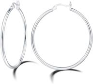 carleen gold plated 925 sterling silver hoop earrings | high polished round tube | click-top huggie piercing | small/medium/large big hoop earrings for women girls | fine jewelry gifts | all sizes logo