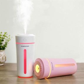 img 1 attached to 🌸 Enhanced 9 Fl oz Portable Mini Humidifier for Small Spaces - Ideal for Car, Office, or Bedroom - Ultra Quiet with 7 Colors Night Light - BPA Free for Baby - USB Powered - Auto Shut-Off - 2 Mist Modes - Pink