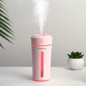 img 3 attached to 🌸 Enhanced 9 Fl oz Portable Mini Humidifier for Small Spaces - Ideal for Car, Office, or Bedroom - Ultra Quiet with 7 Colors Night Light - BPA Free for Baby - USB Powered - Auto Shut-Off - 2 Mist Modes - Pink