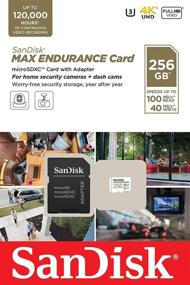 img 3 attached to 📷 SanDisk MAX Выносливая видеокарта 256 ГБ (2 шт.) - MicroSDXC карта для автомобильных видеорегистраторов и систем безопасности дома - Класс 10, пакет с считывателем карт памяти