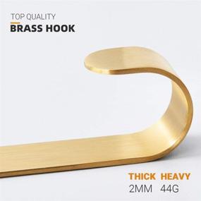 img 1 attached to Modern Wall Mounted Brass Hooks: Stylish Gold Coat 🔑 Robe Towel Door Hook 4-Pack for Bathroom Kitchen Foyer Garage