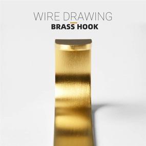 img 3 attached to Modern Wall Mounted Brass Hooks: Stylish Gold Coat 🔑 Robe Towel Door Hook 4-Pack for Bathroom Kitchen Foyer Garage