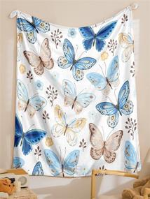 img 4 attached to Butterfly Blanket Flannel Lightweight Bedroom