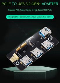 img 3 attached to 🔌 High-Speed PCIe to USB Adapter with 4X USB 3.2 Gen1 Ports for Raspberry Pi Compute Module 4 IO Board