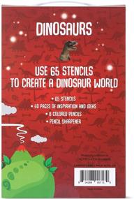 img 1 attached to 🦖 Dinosaur Stencil Drawing Kit with Carrying Case - Abundant Stencils for Kids, Colored Pencils, Activity Book, Sharpener Included…