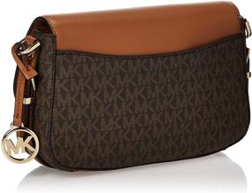 img 3 attached to 👜 Стильная и вместительная: Женская кожаная сумочка через плечо Michael Kors Bedford Legacy Logo ванильного/желудяющего цвета