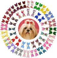 🎀 ycsjpet pet hair bows with rubber bands - grooming accessories for kittens, puppies, and horses logo