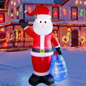 img 1 attached to 🎅 6ft Christmas Inflatables: Santa Claus Blow Up Yard Decor for Indoor and Outdoor Festive Decorations