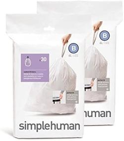 img 2 attached to 🗑️ Custom Fit Trash Can Liner B by simplehuman, 6 Liters / 1.6 Gallons, 30-Count (Pack of 2)