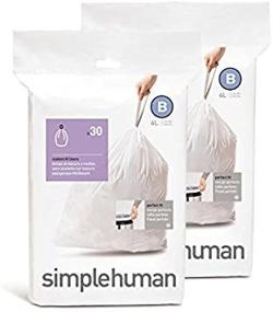 img 1 attached to 🗑️ Custom Fit Trash Can Liner B by simplehuman, 6 Liters / 1.6 Gallons, 30-Count (Pack of 2)