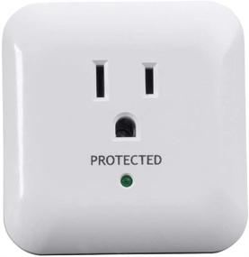 img 1 attached to ✨ Monoprice Power & Surge - White, 1 Outlet Surge Protector with End of Service Alarm: 900 Joules, 15A/125V/1875W for Enhanced Protection and Alerts