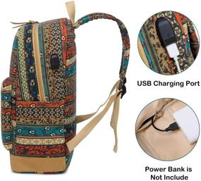 img 2 attached to 🎒 Stylish and Practical: Bohemian Waterproof Laptop Backpack with USB Charging Port