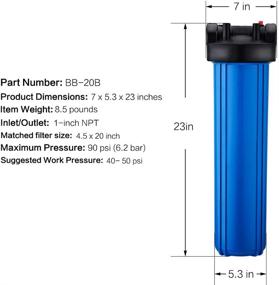 img 3 attached to 🚰 Geekpure Filter Housing 1 Port: Effortless Fit Filters for Pure Water Filtration