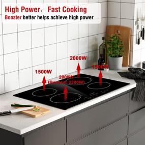 img 2 attached to 🔥 24 inch Induction Cooktop, ECOTOUCH Electric Built-in Stove Top with 4 Burners, 240V, Timer, 9 Power Settings and Booster - IC640B