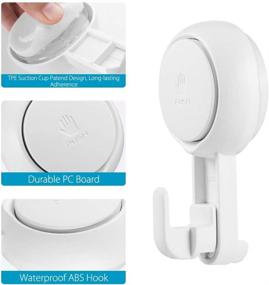 img 1 attached to 🔩 LUXEAR Heavy Duty Suction Cup Hooks - Powerful Vacuum Suction Holder for Towel, Robe, Loofah - Waterproof Bathroom & Kitchen Hooks - White, 6 Pack