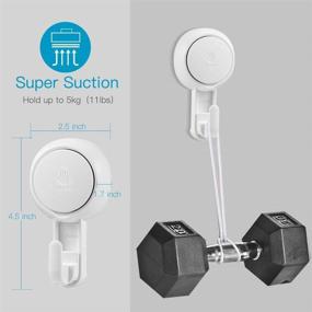 img 2 attached to 🔩 LUXEAR Heavy Duty Suction Cup Hooks - Powerful Vacuum Suction Holder for Towel, Robe, Loofah - Waterproof Bathroom & Kitchen Hooks - White, 6 Pack