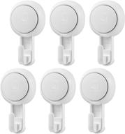 🔩 luxear heavy duty suction cup hooks - powerful vacuum suction holder for towel, robe, loofah - waterproof bathroom & kitchen hooks - white, 6 pack logo