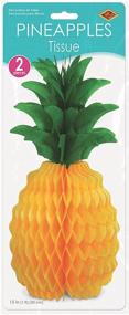 img 2 attached to 🍍 Ярко-желто-зеленые ананасы из ткани для центрального украшения в стиле луау - декорация на вечеринку Beistle из 2 частей, 12
