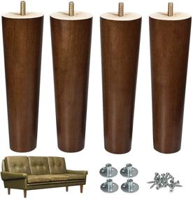 img 4 attached to AORYVIC Furniture Leg Replacement Set: 8 inch Mid Century Dresser Legs – Wood Sofa Legs with 5/16 inch Bolt (Pack of 4)